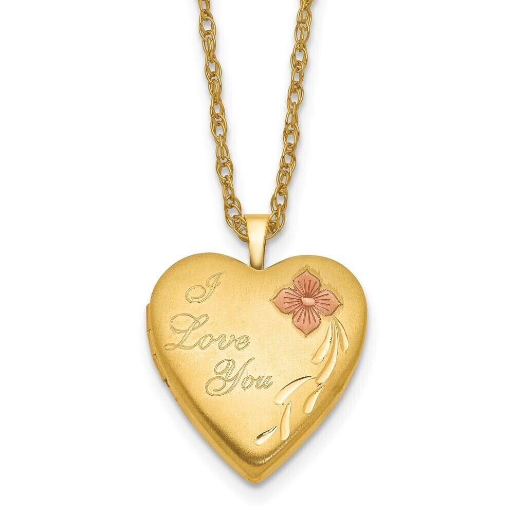 1/20 14K Gold Filled 20mm Enameled I Love You Heart Locket Necklace